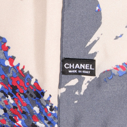 Chanel Silk CC Thistle Square Scarf 4 of 5