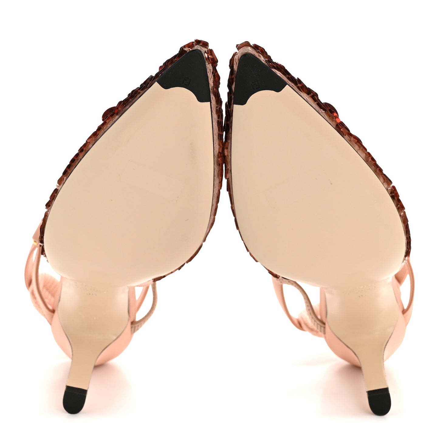 Organza Sequin Paillettes Colibri Lite 85mm Slingback Pumps 36 Nudo Baby Pink