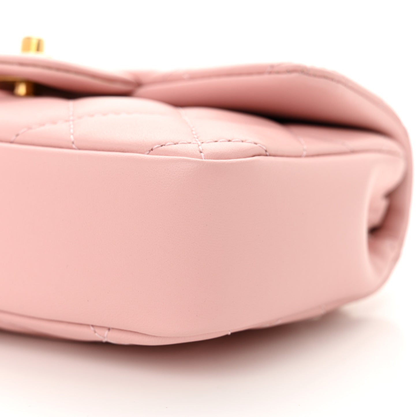 Lambskin Quilted Mini Heart Charms Flap Light Pink