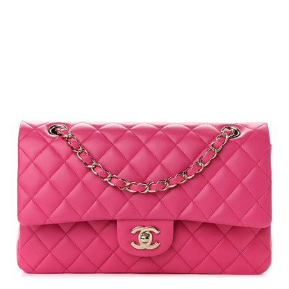 Chanel Lambskin Quilted Medium Double Flap Dark Pink 1 of 10