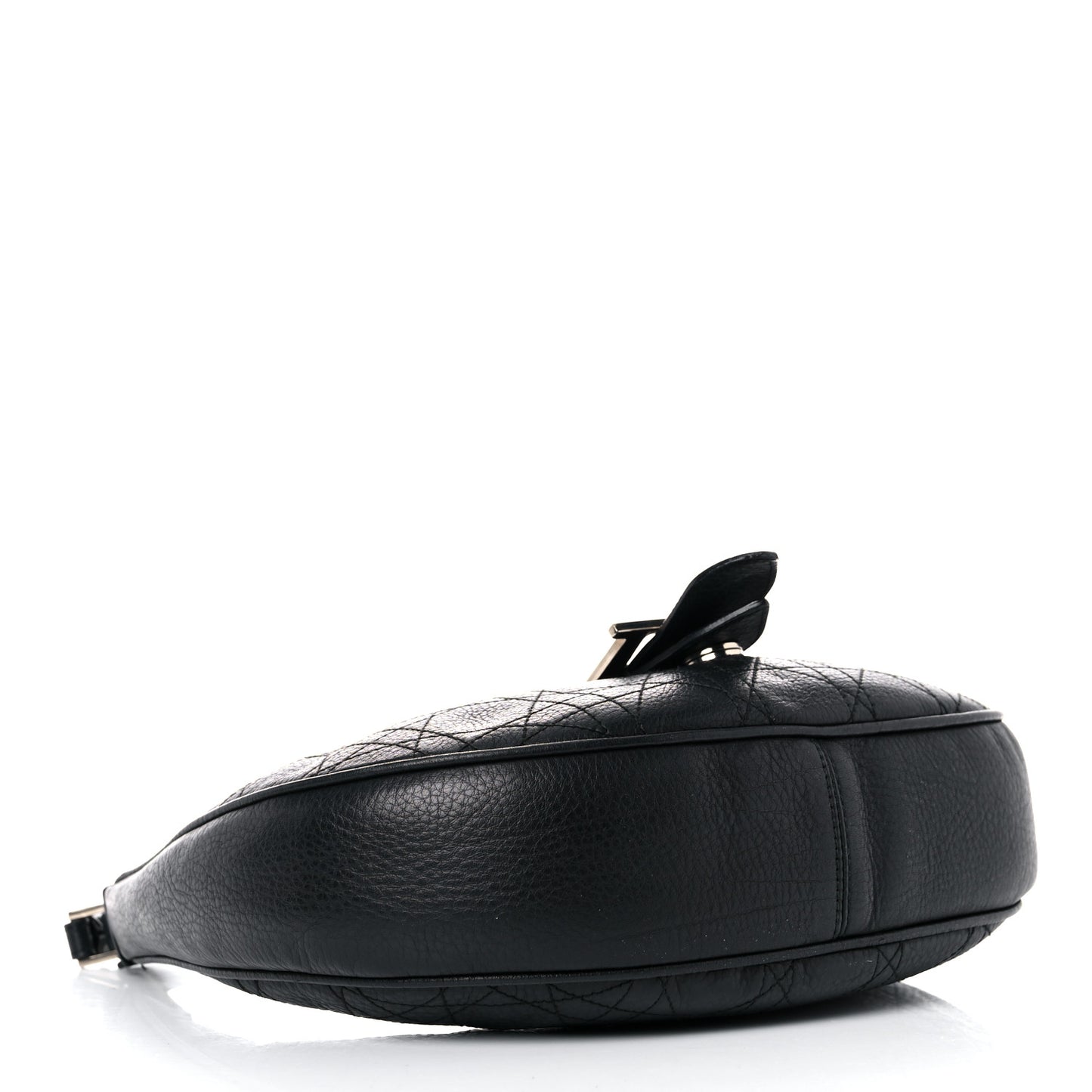 Grained Calfskin Cannage Hobo Black