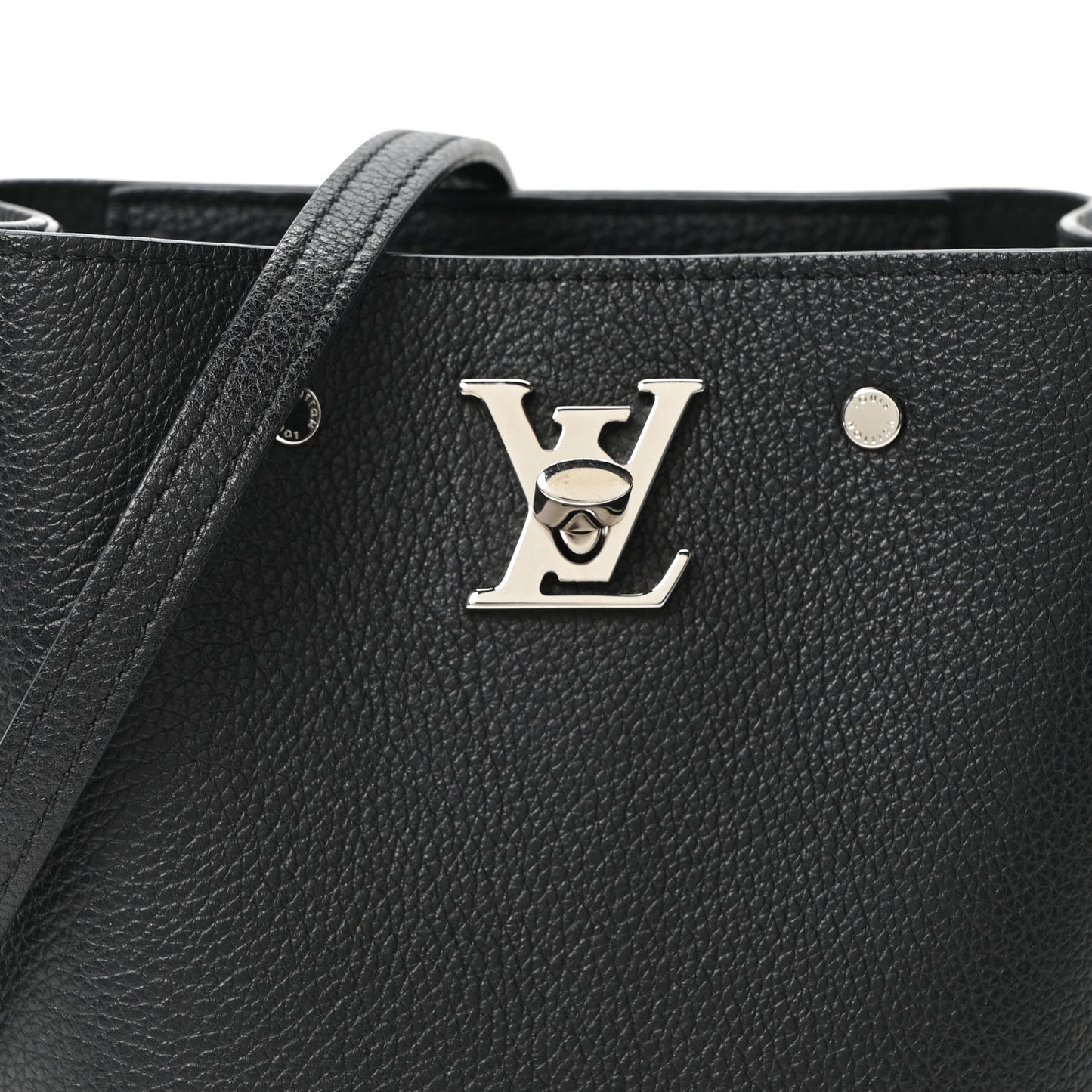 Calfskin Nano Lockme Bucket Black
