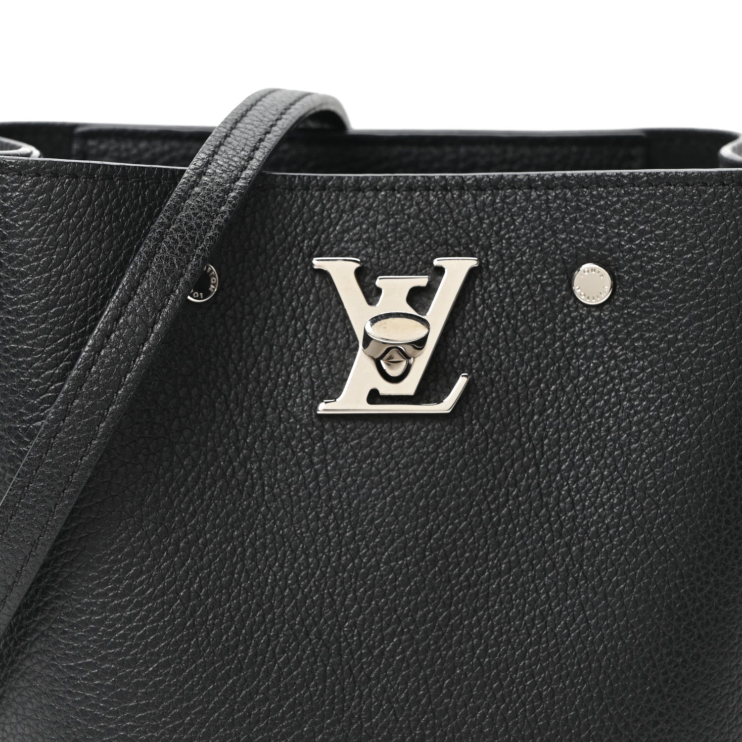 Louis Vuitton Calfskin Nano Lockme Bucket Black 6 of 8