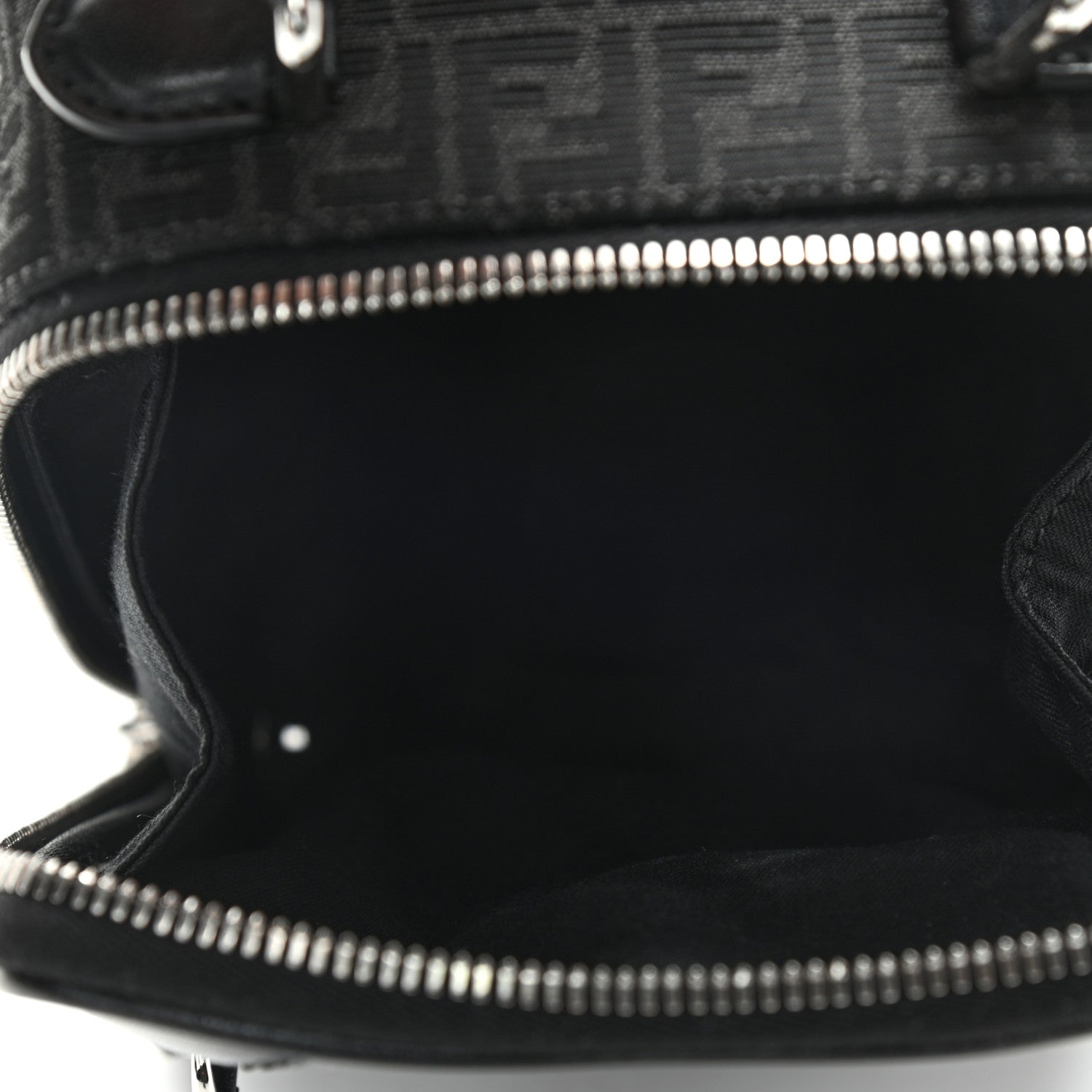 Fendi Recycled Fabric Jacquard Vitello Astro Micro FF Mini Trolley Bag Asfalto Black 5 of 11