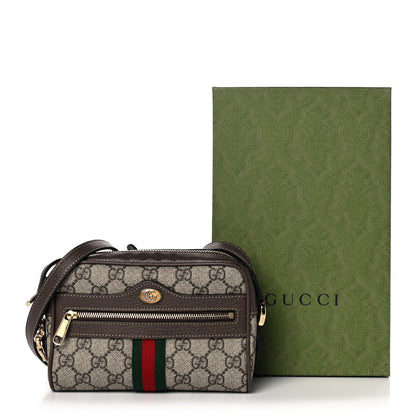 Gucci GG Supreme Monogram Web Mini Ophidia Shoulder Bag Brown 11 of 11