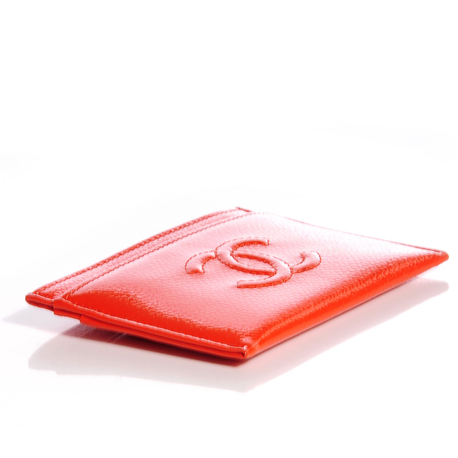 Chanel Patent Grained Calfskin CC Timeless Card Holder Orange 4 of 9