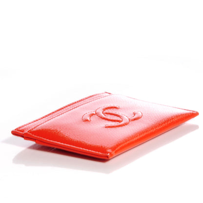 Chanel Patent Grained Calfskin CC Timeless Card Holder Orange 4 of 9