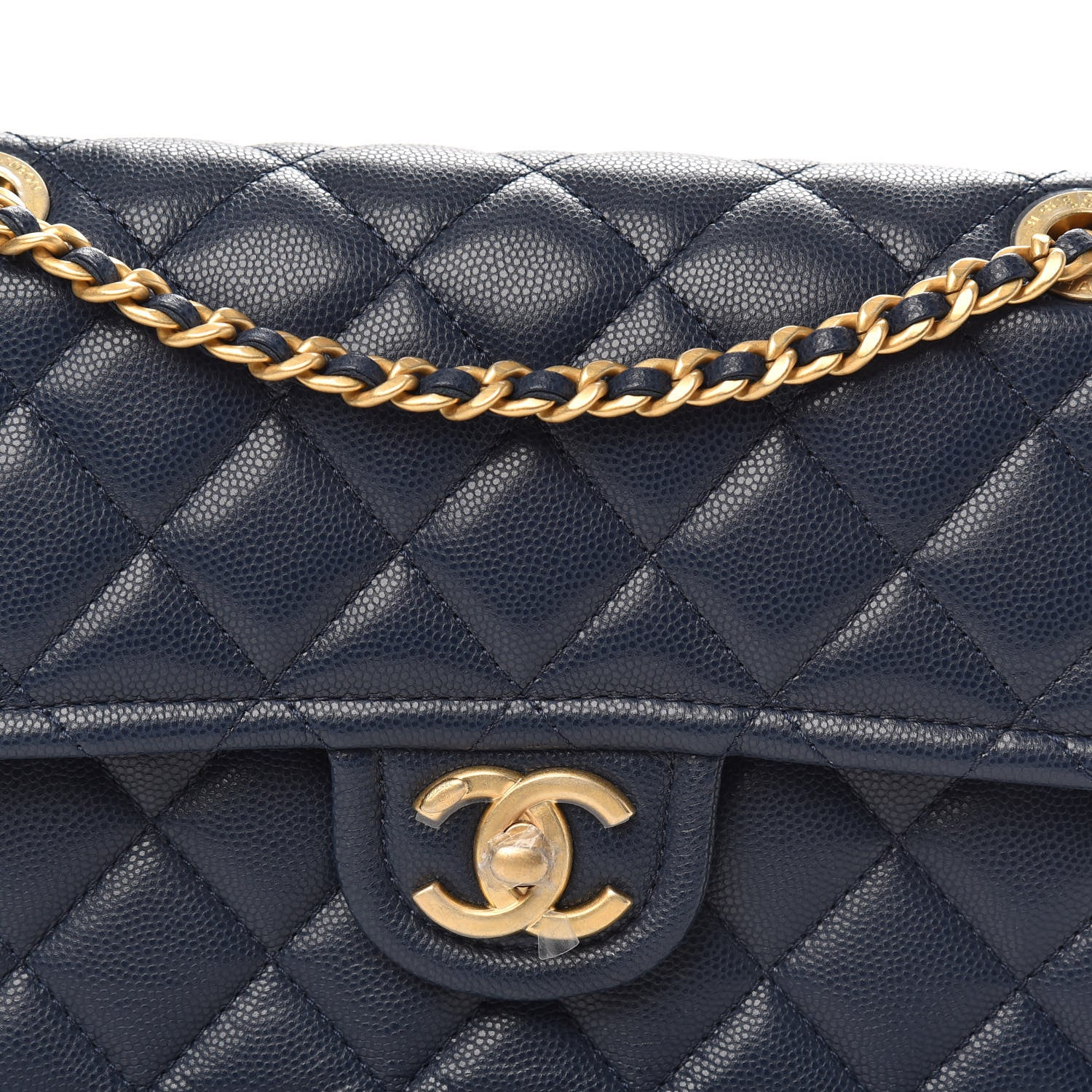 Chanel Caviar Quilted Medium Sweet Classic Flap Navy Blue 7 of 11