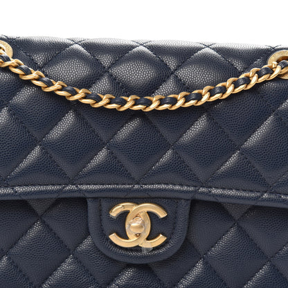 Chanel Caviar Quilted Medium Sweet Classic Flap Navy Blue 7 of 11