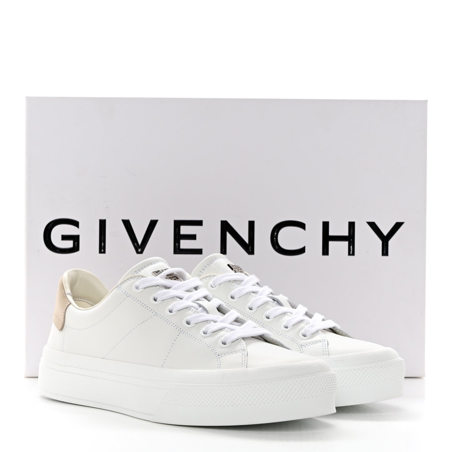 Calfskin Womens City Sport Sneakers 38 White Beige