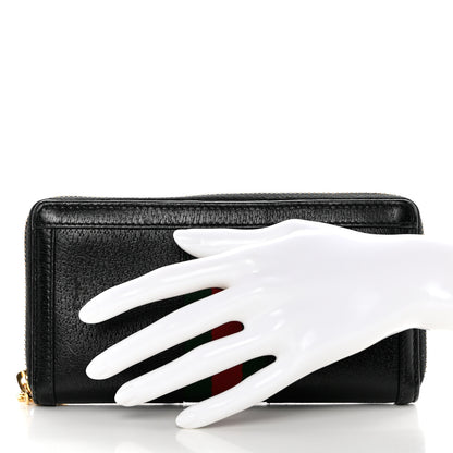 Gucci Calfskin Web Ophidia Zip Around Wallet Black 2 of 11