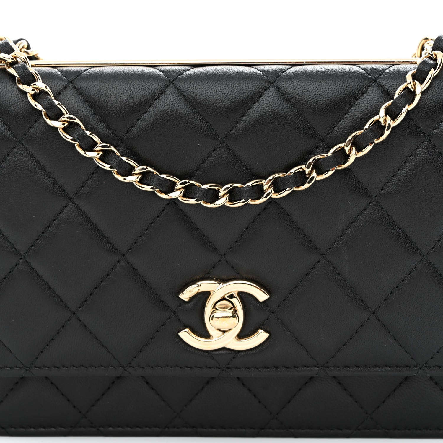 Chanel Lambskin Quilted Trendy CC Wallet On Chain WOC Black 10 of 15