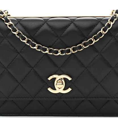 Chanel Lambskin Quilted Trendy CC Wallet On Chain WOC Black 10 of 15