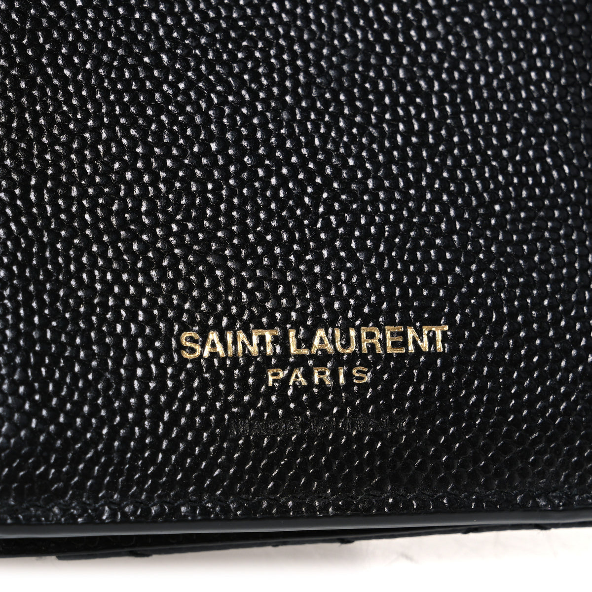 Saint Laurent Grain De Poudre Mixed Matelasse Triquilt Monogram Compact Tri Fold Wallet Black 6 of 8