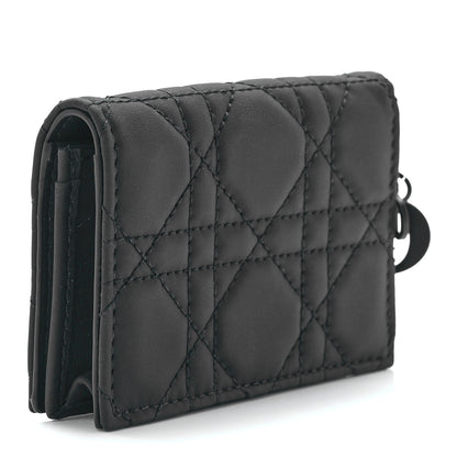 Christian Dior Ultra Matte Calfskin Small Lady Dior Flap Card Holder Black 4 of 11