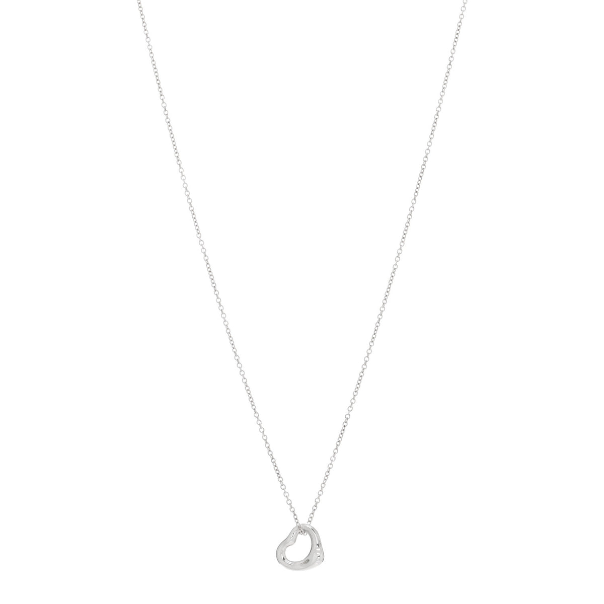 Sterling Silver 11mm Elsa Peretti Open Heart Pendant Necklace