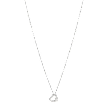 Tiffany Sterling Silver 11mm Elsa Peretti Open Heart Pendant Necklace 1 of 4