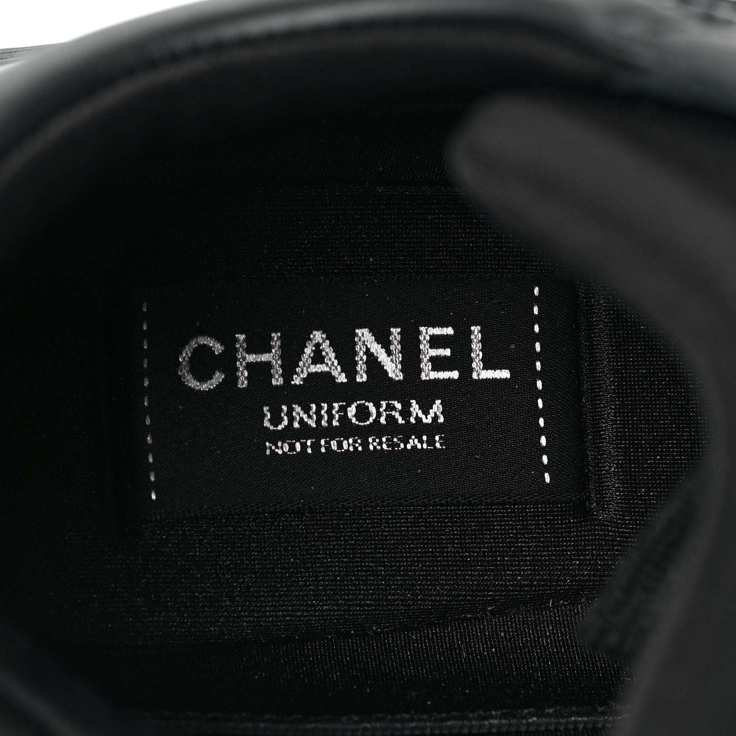 Chanel Lambskin Fabric CC Sneakers 39 Black 7 of 7