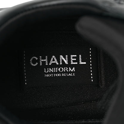 Chanel Lambskin Fabric CC Sneakers 39 Black 7 of 7