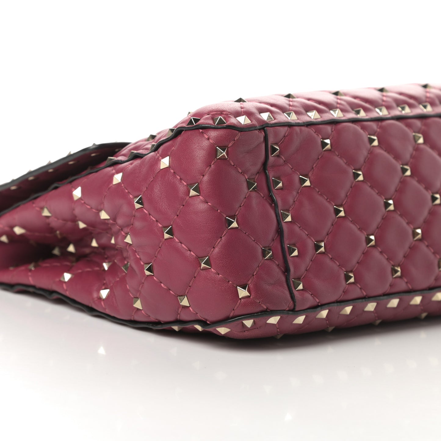 Nappa Large Rockstud Spike Shoulder Bag Camelia