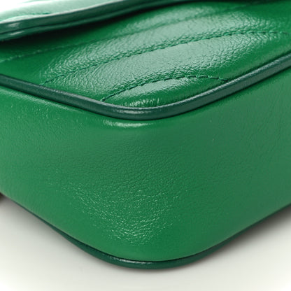 Gucci Azalea Calfskin Enamel Matelasse Diagonal Super Mini Torchon GG Marmont Shoulder Bag New Shamarock Emerald 10 of 11