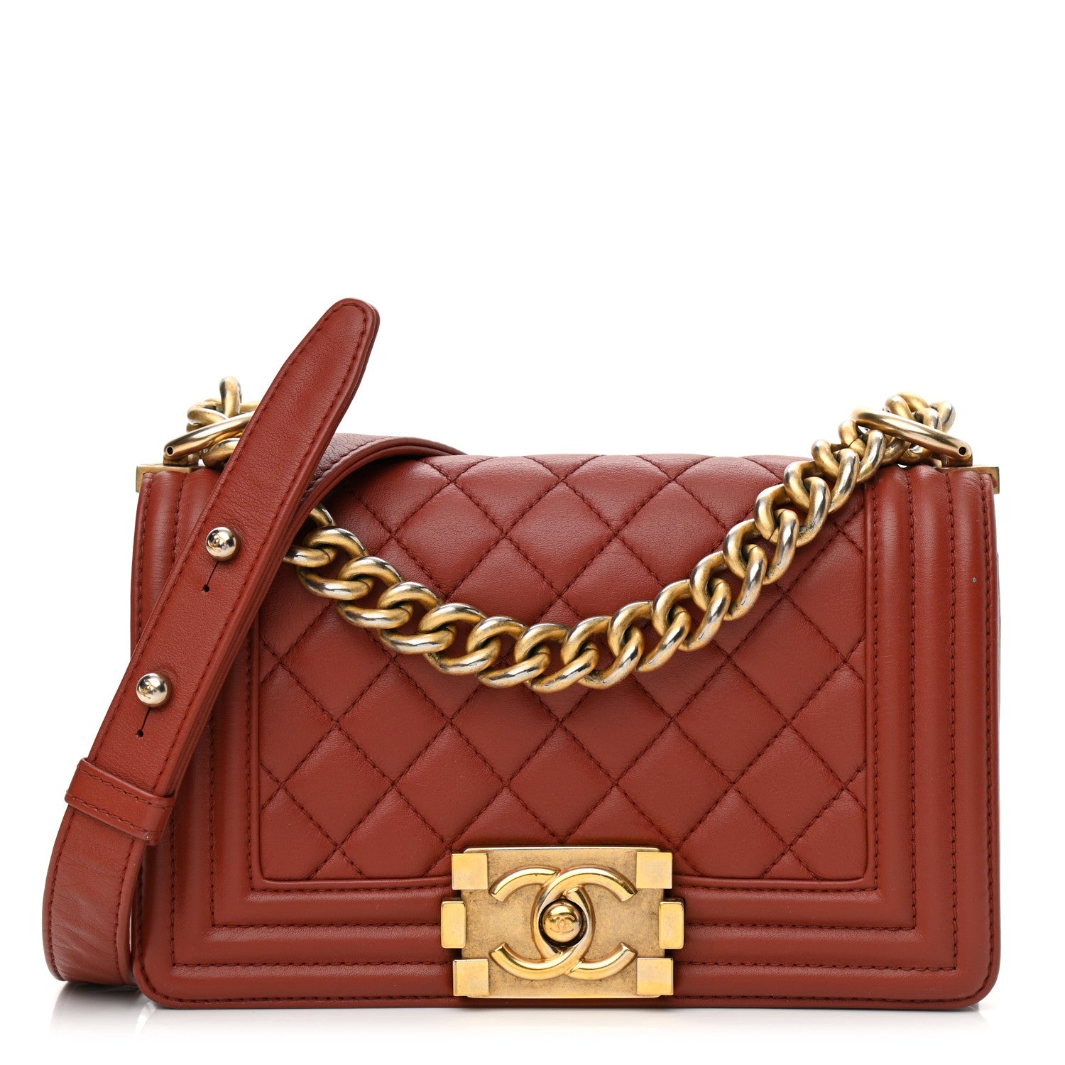 Chanel Lambskin Quilted Small Boy Flap Red 1 of 10