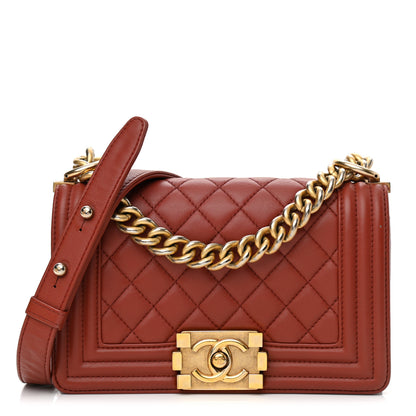 Chanel Lambskin Quilted Small Boy Flap Red 1 of 10