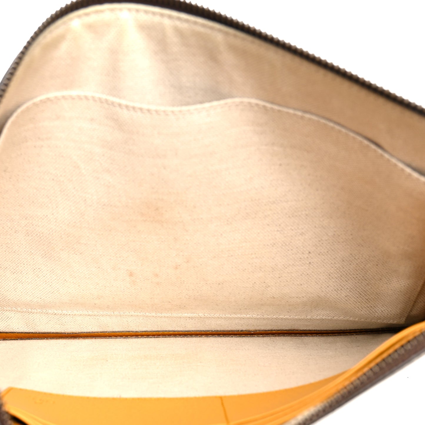 GG Supreme Monogram Neo Vintage Zip Wristlet Pouch Beige New Acero Crop