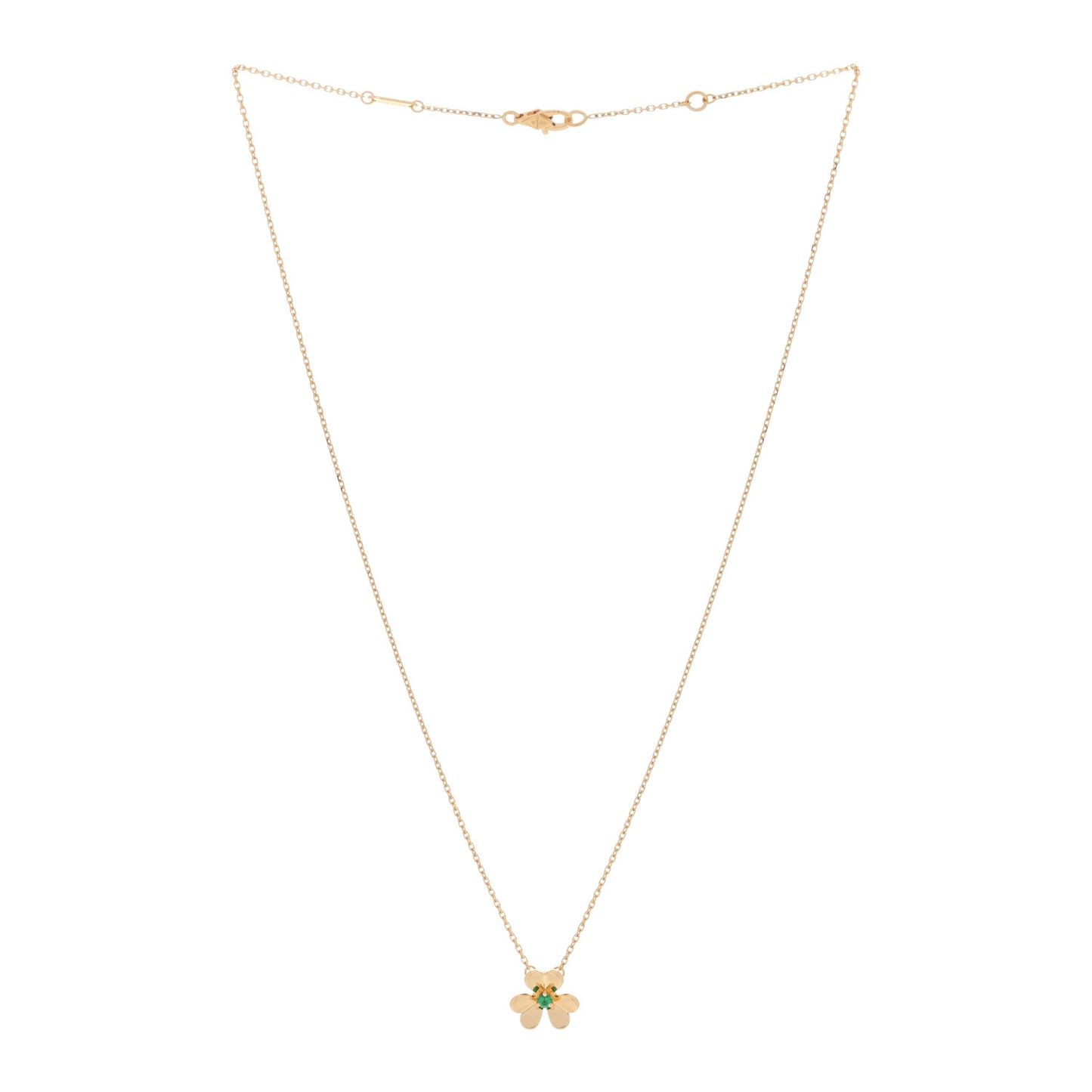 18K Yellow Gold Emerald Mini Frivole Pendant Necklace