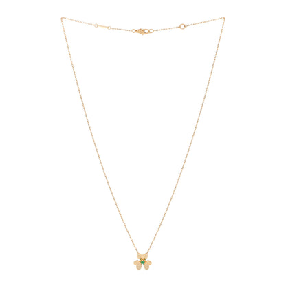 Van Cleef & Arpels 18K Yellow Gold Emerald Mini Frivole Pendant Necklace 2 of 3