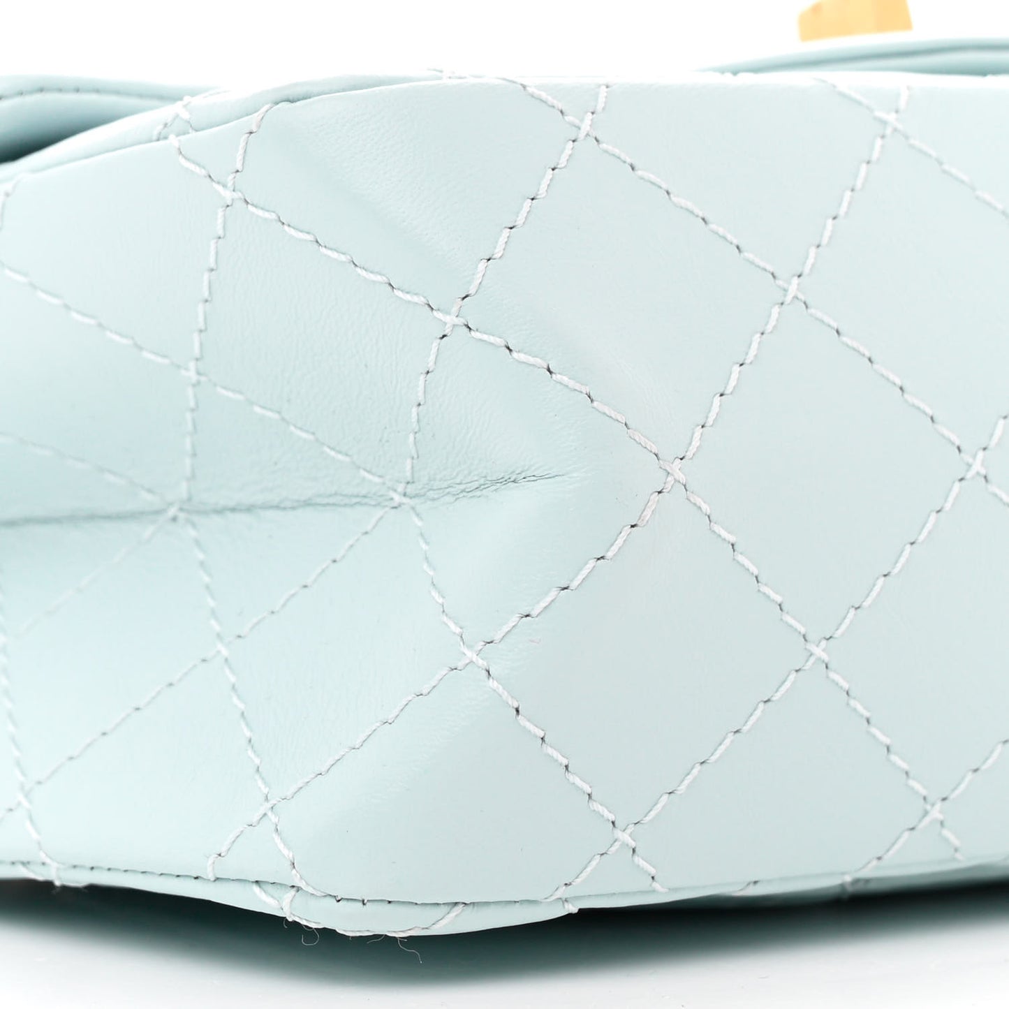 Aged Calfskin Quilted 2.55 Reissue Mini Flap Light Blue