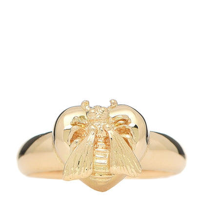 Gucci 18K Yellow Gold Bee Heart Ring 50 5.25 1 of 5