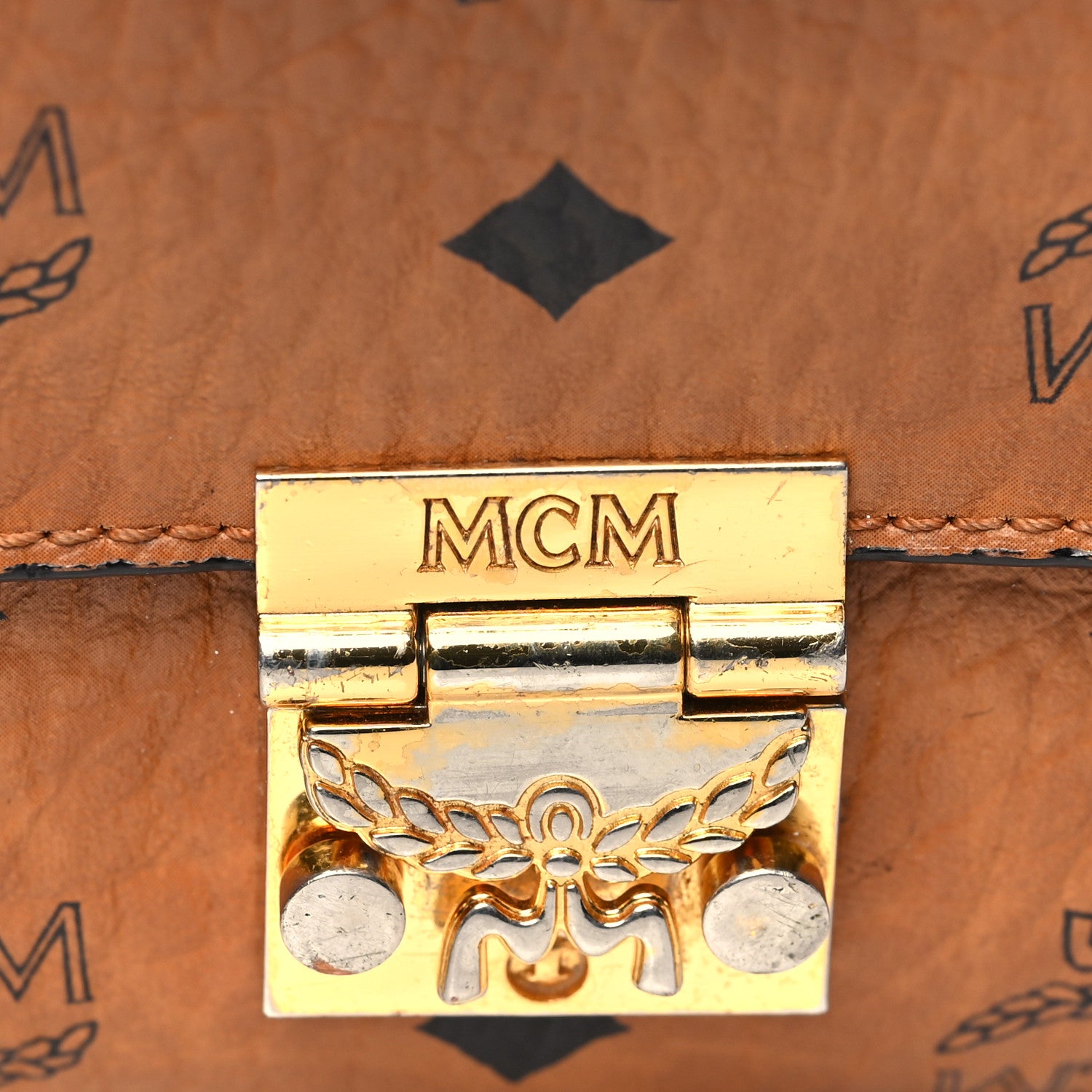 MCM Visetos Small Millie Crossbody Bag Cognac 13 of 13