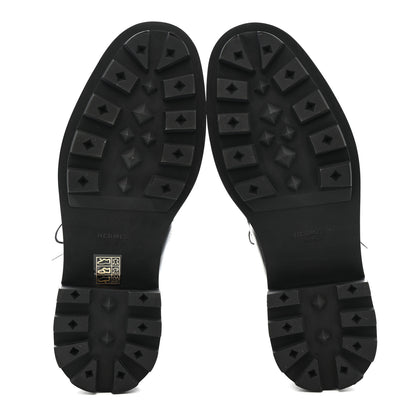 Hermes Glossed Calfskin Funk Ankle Boots 37.5 Black 6 of 8