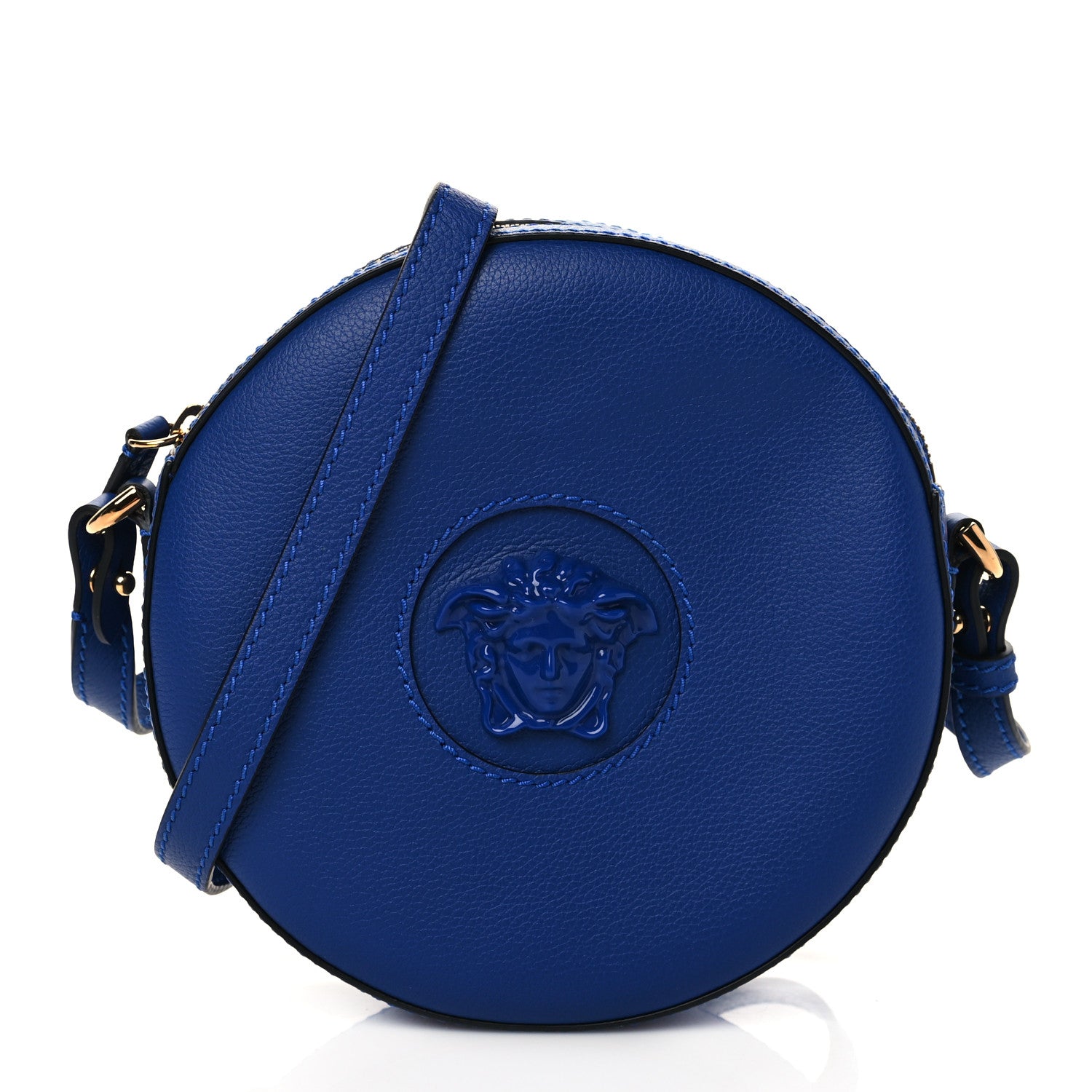 Versace Calfskin La Medusa Round Camera Bag Blue 1 of 6