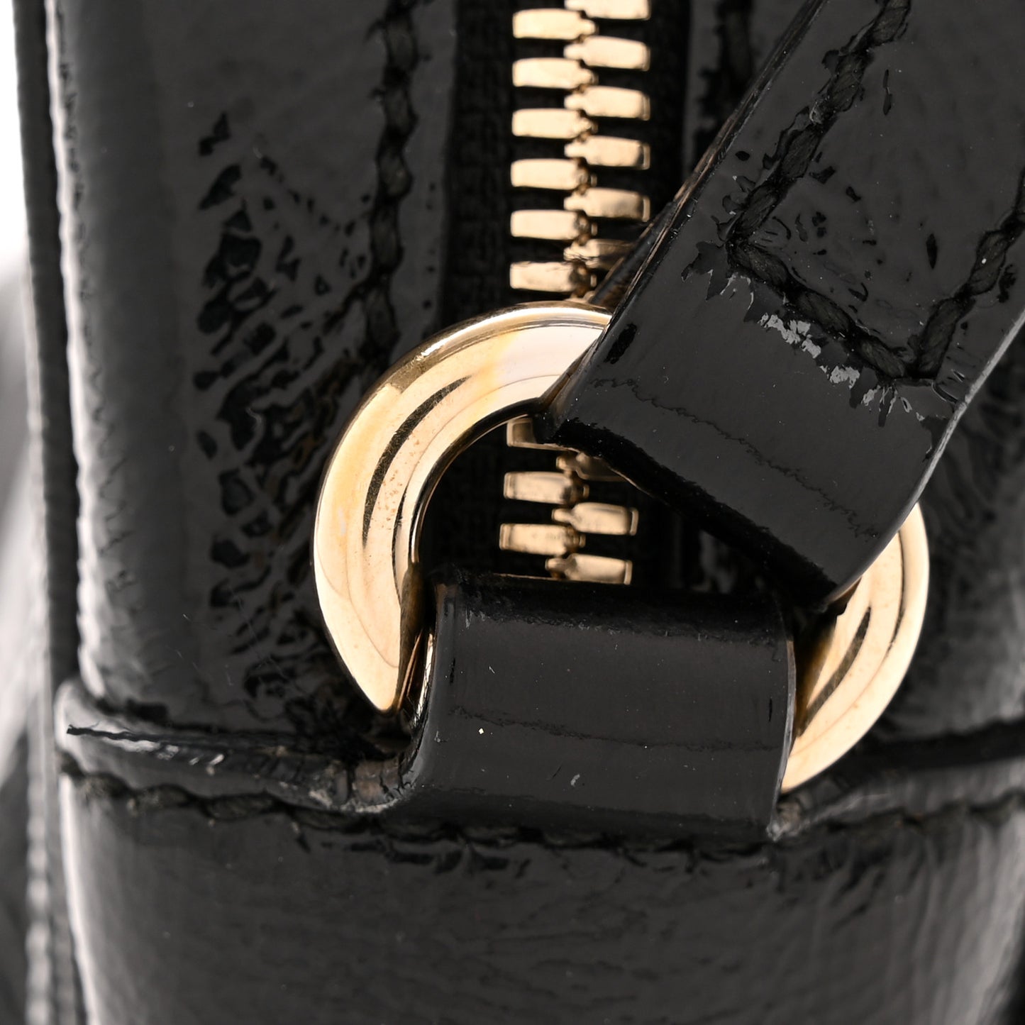 Soft Patent Small Soho Disco Bag Black