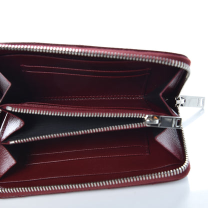 Saint Laurent Grain De Poudre Matelasse Chevron Monogram Zip Around Wallet Palissandre 5 of 6