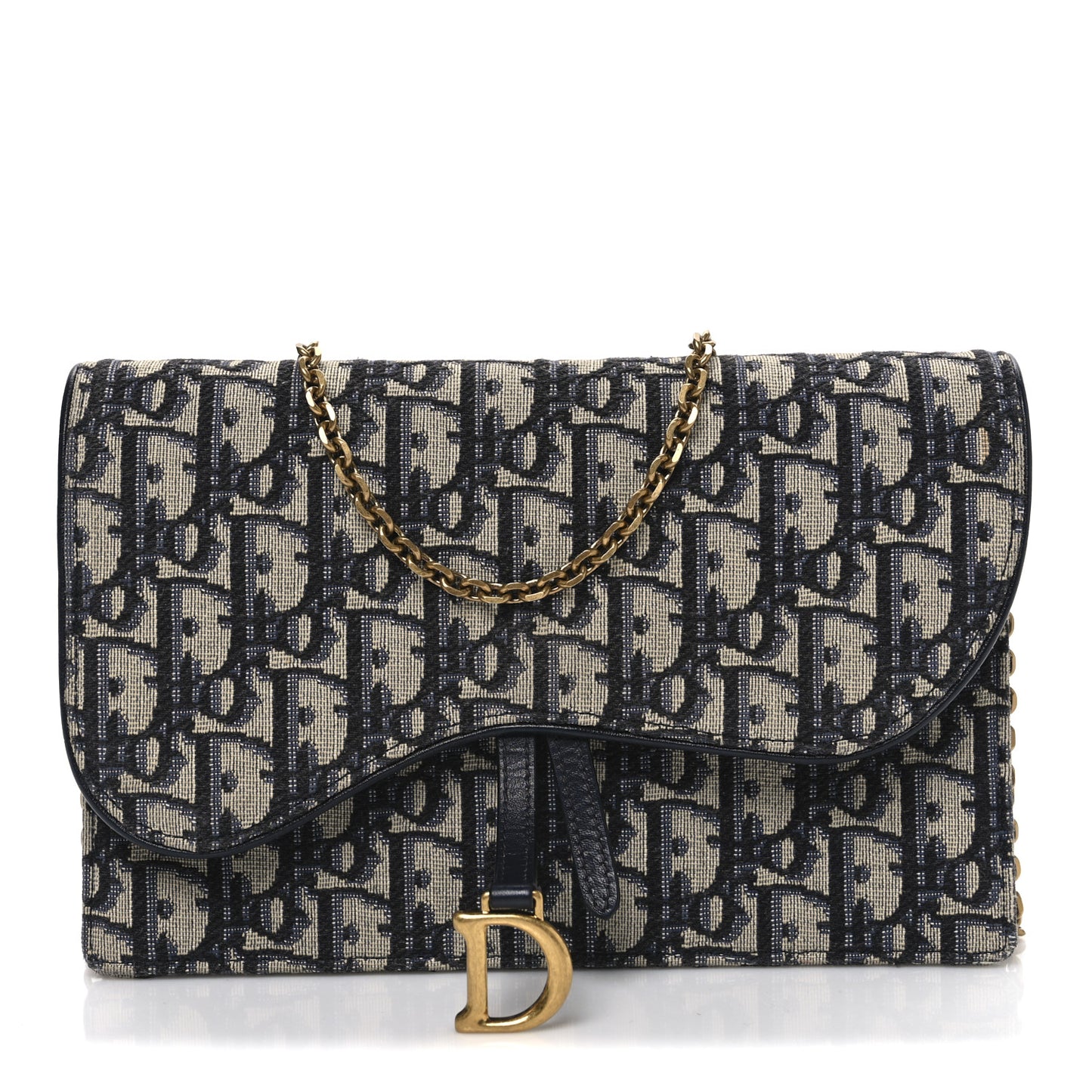 Oblique Saddle Chain Pouch Blue