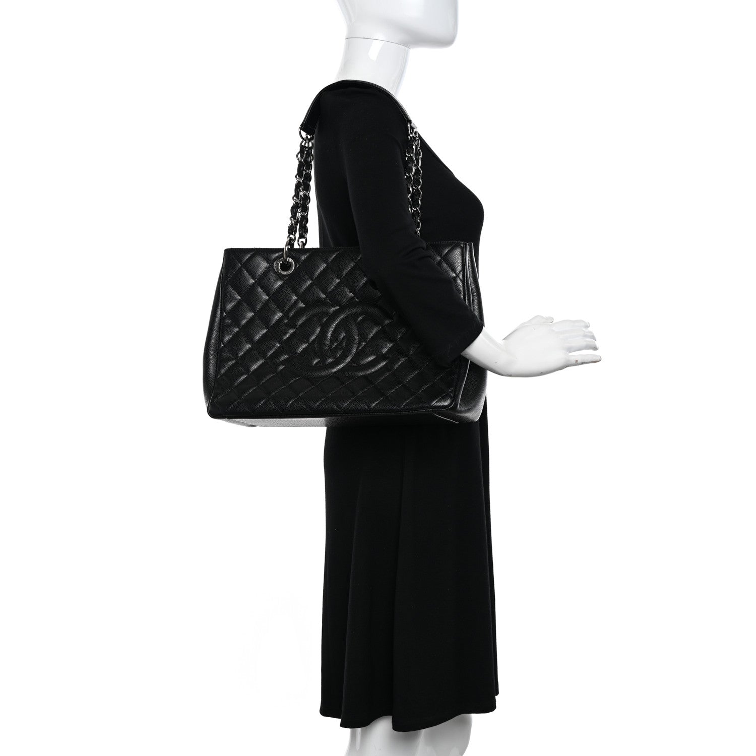 Chanel Caviar Quilted Grand Shopping Tote GST Black 2 of 10