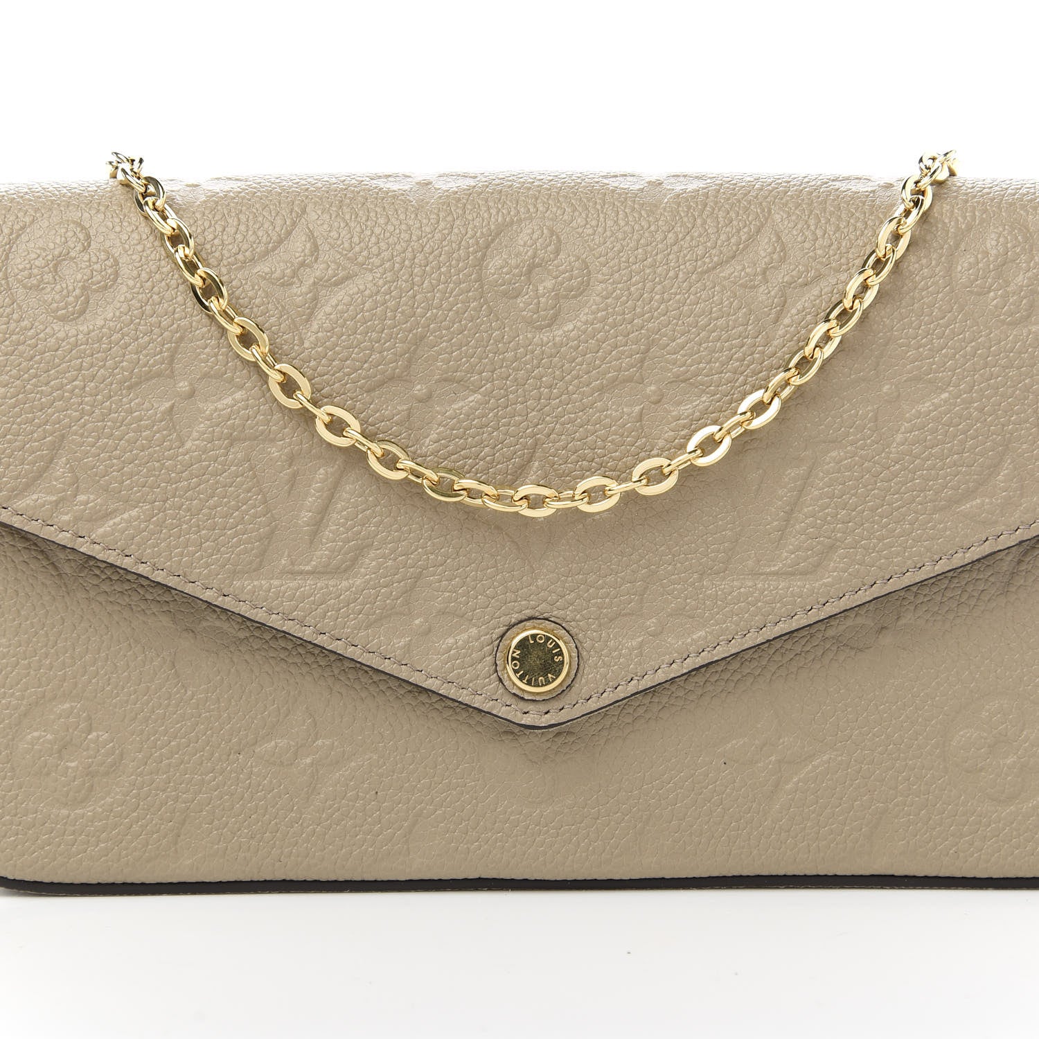 Louis Vuitton Empreinte Pochette Felicie Chain Wallet Tourterelle 9 of 10