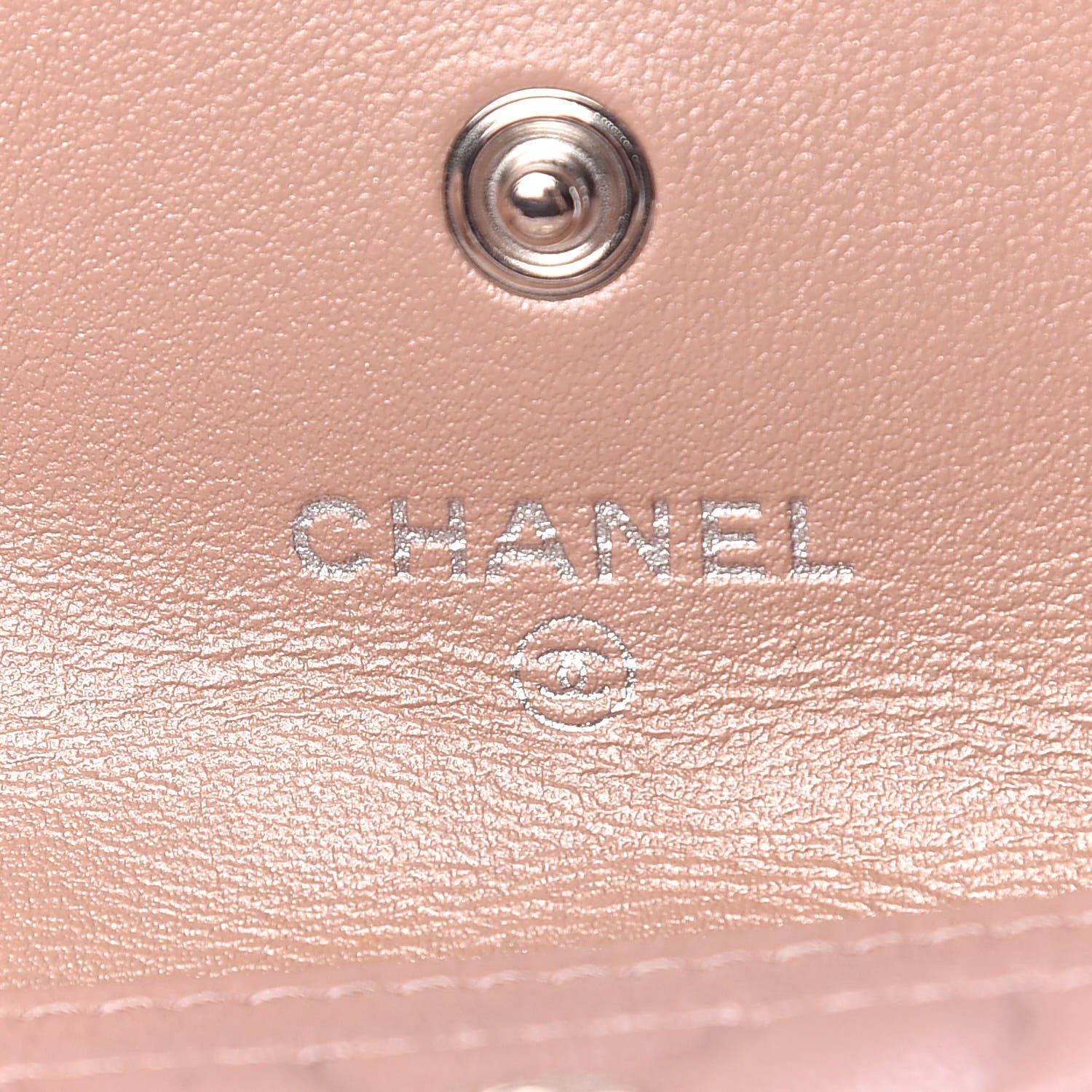 Chanel Goatskin Camellia Embossed Card Holder Wallet Light Pink 6 of 9