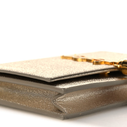 Saint Laurent Metallic Calfskin Classic Monogram Kate Tassel Chain Wallet Platine 10 of 14