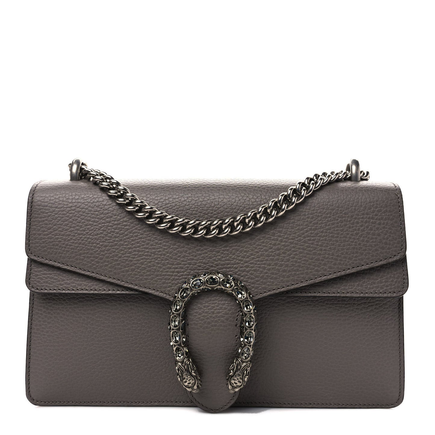 Pebbled Calfskin Small Dionysus Shoulder Bag Dusty Grey