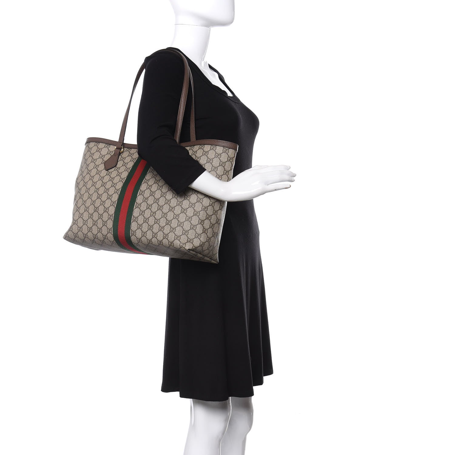 Gucci GG Supreme Monogram Medium Ophidia Shopping Tote Brown 2 of 10