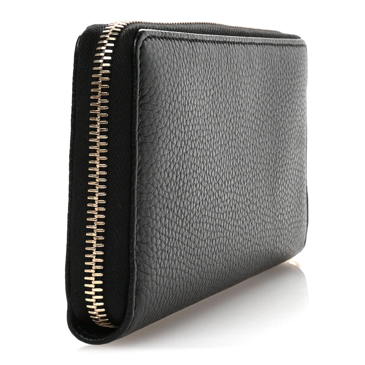 Pebbled Calfskin Soho Zip Around Wallet Black