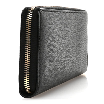 Gucci Pebbled Calfskin Soho Zip Around Wallet Black 3 of 8