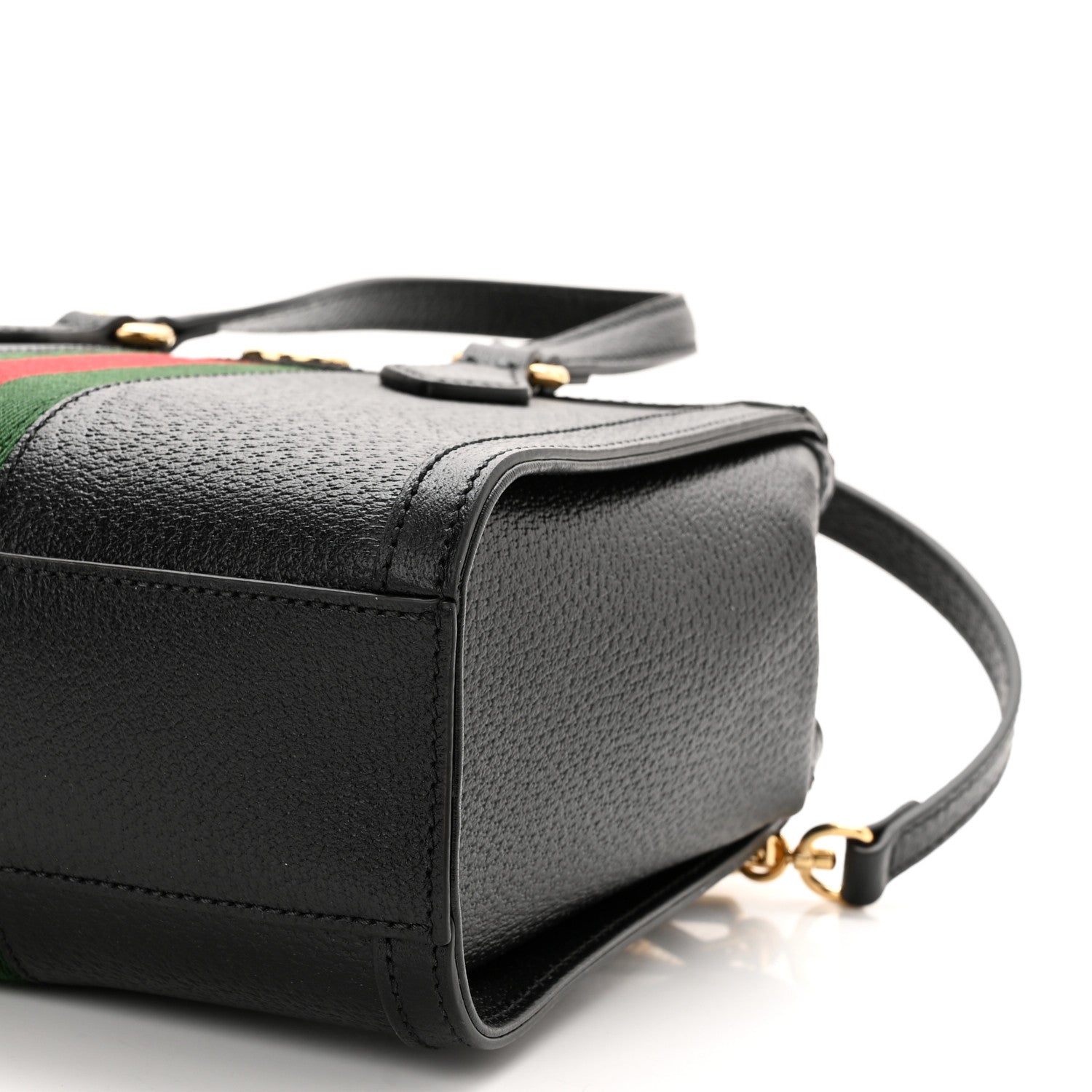 Gucci Textured Calfskin Web Small Ophidia Tote Bag Black 10 of 10