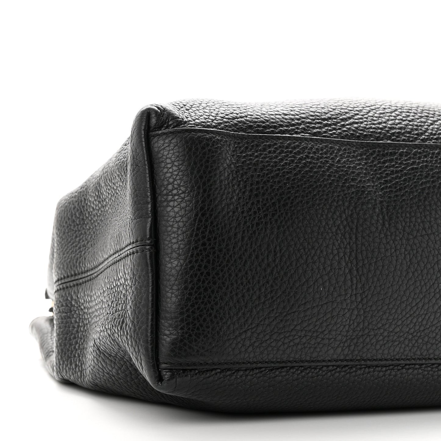 Pebbled Calfskin Medium Soho Chain Shoulder Bag Black
