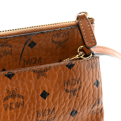 MCM Visetos Medium Crossbody Pouch Cognac 12 of 15