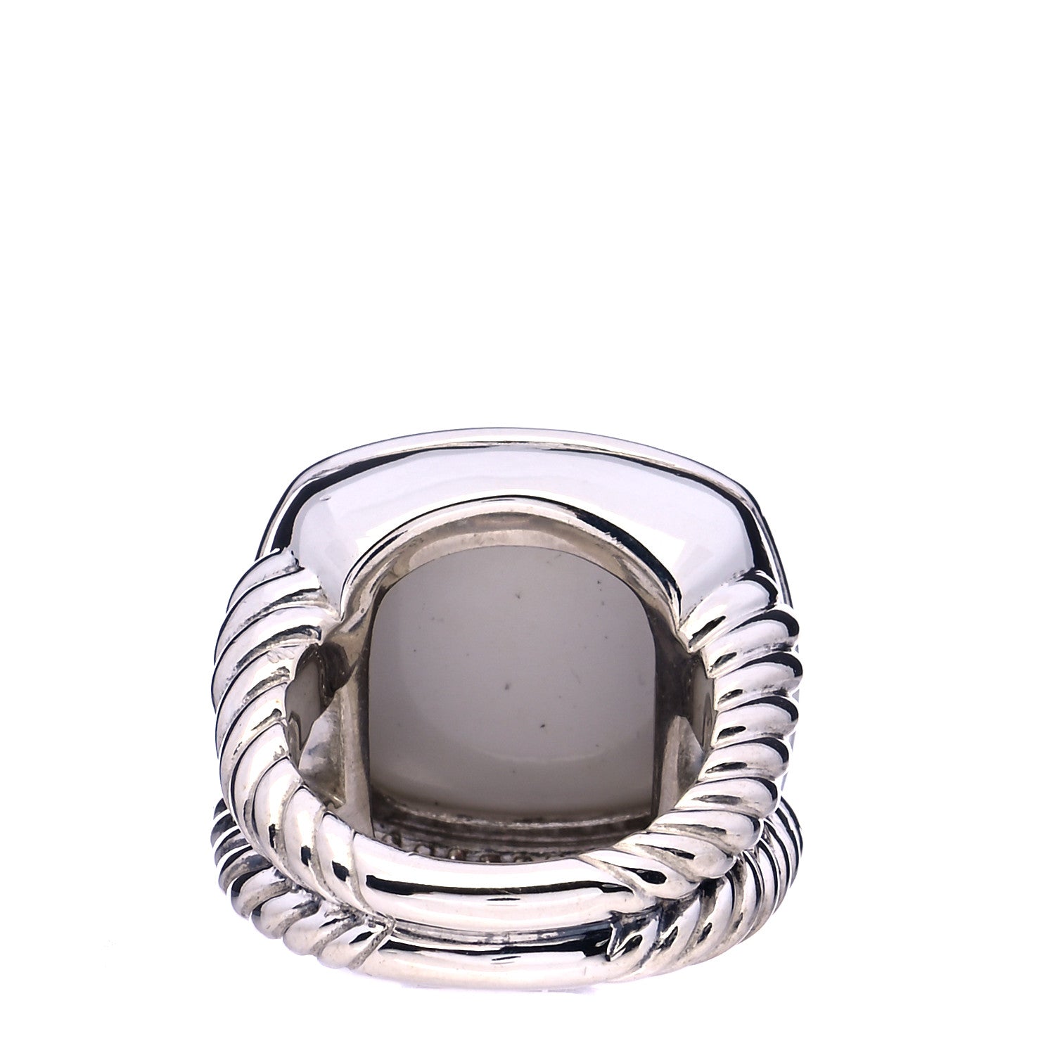 David Yurman Sterling Silver Diamond White Jasper 17mm Albion Ring 52 6 3 of 7